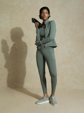 Shop-Light Sage Aero fit Athletic Jacket & Aura Leggings