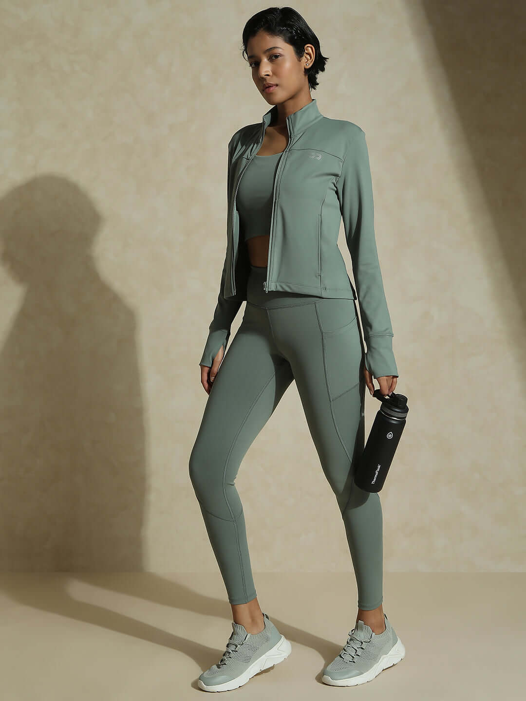 Shop-Light Sage Aero fit Athletic Jacket & Aura Leggings