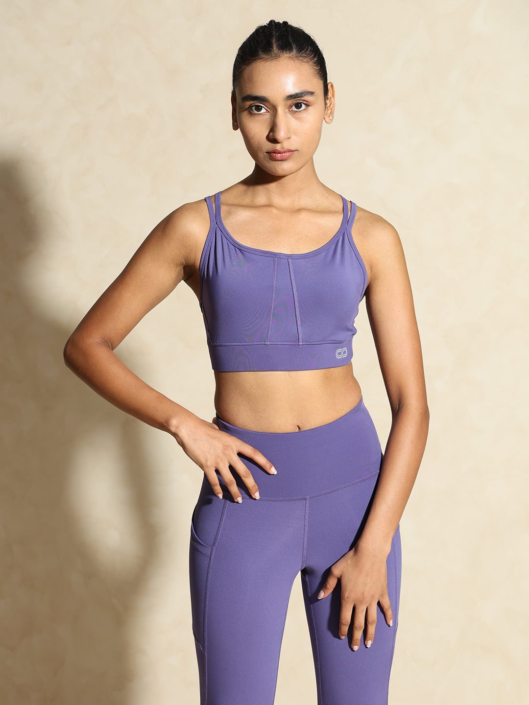 X-Strap Sports Bra in Iris color by Chandra Yoga & Active Wear