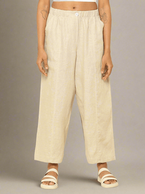 Shop-Linen Barrel Pants Beige