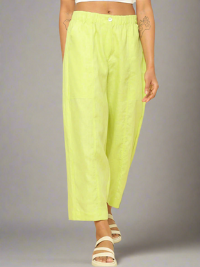 Shop-Linen Barrel Pants Lime