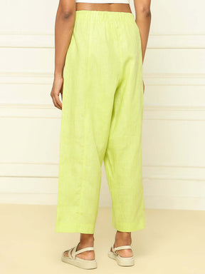 Shop-Linen Barrel Pants Lime