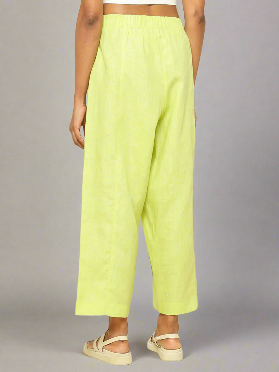 Shop-Linen Barrel Pants Lime