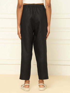 Shop-Linen Tapered Pants Black