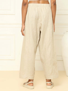 Shop-Linen Barrel Pants Beige