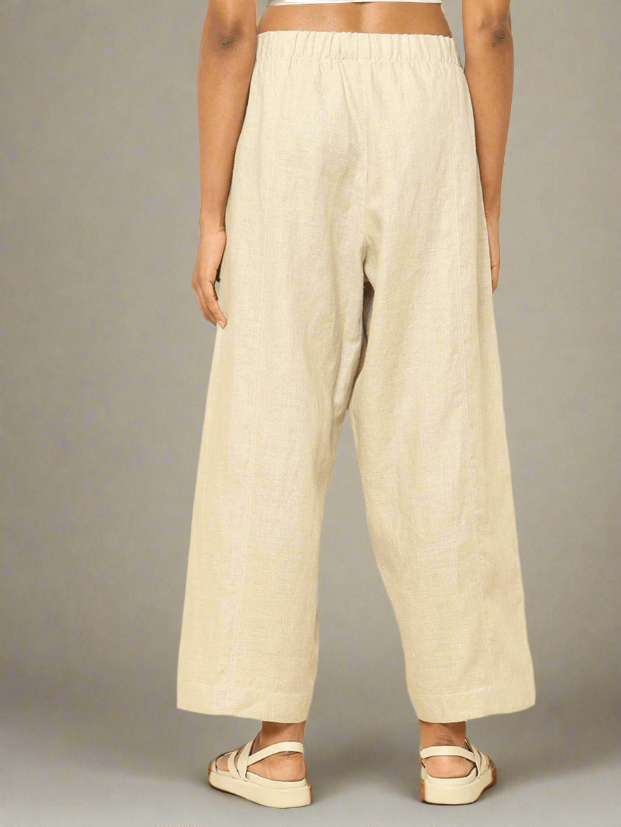 Shop-Linen Barrel Pants Beige