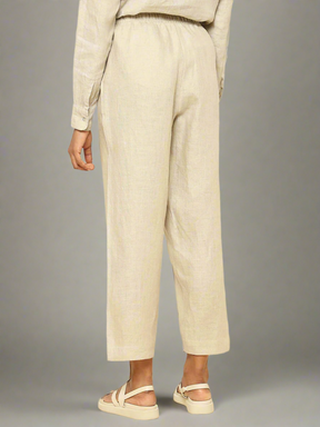 Shop-Linen Tapered Pants Beige