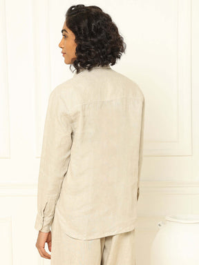 Shop-Beige Linen Shirt & Tapered Pants