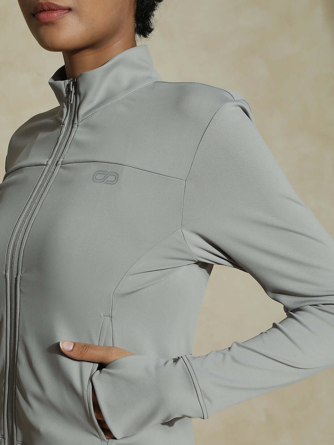 Shop-Cloud Grey Aero fit Athletic Jacket & Aura Legging