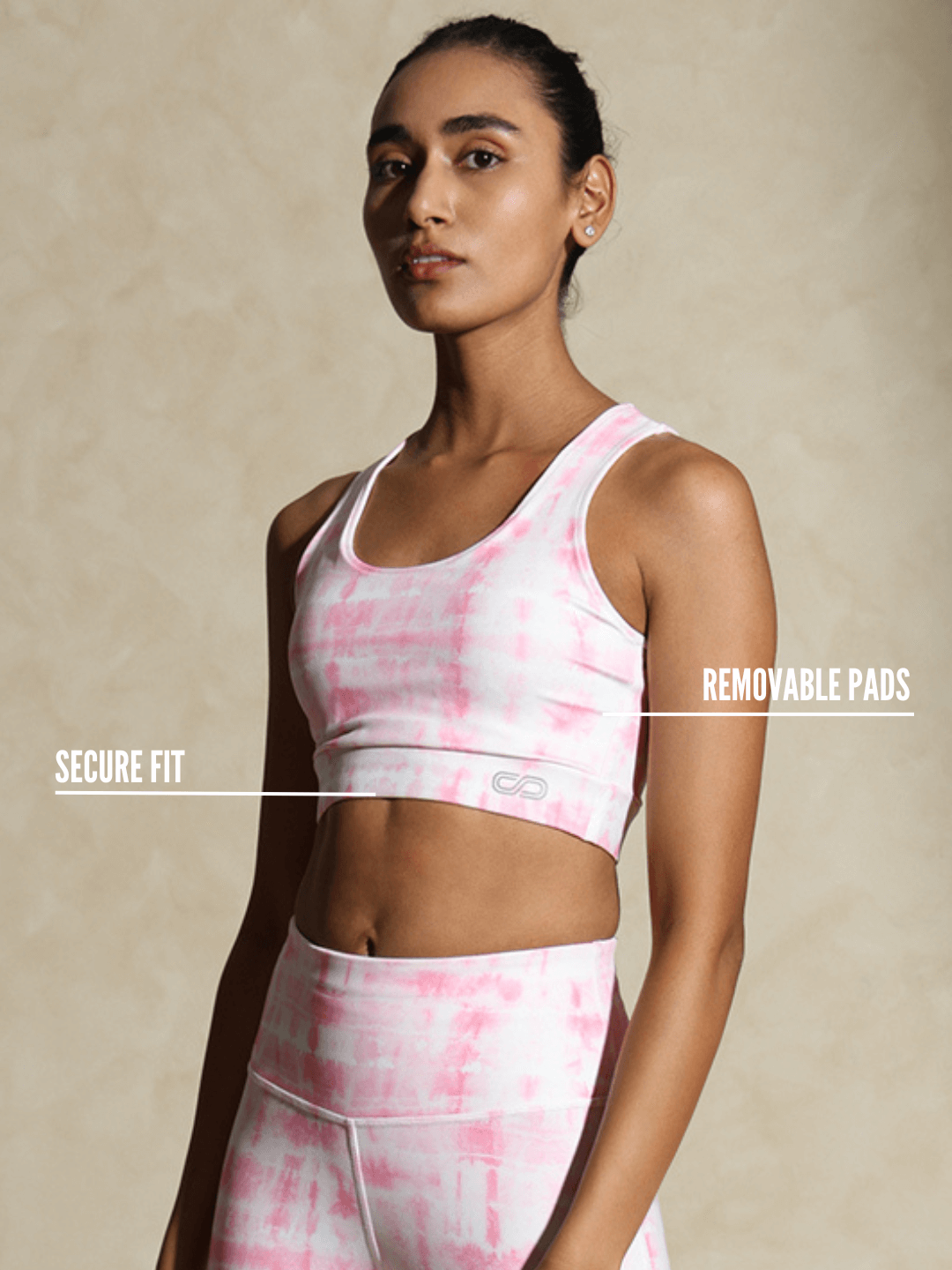 Shop-Pink Shibori Luxe Crop Top & Leggings